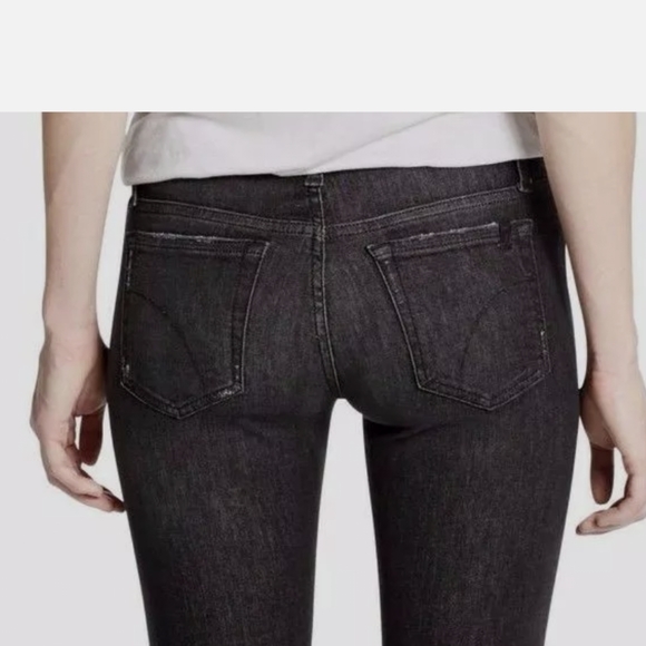Joe's Jeans Finn Skinny Mid-Rise Distressed Raw Hem Elden Black Wash size 30 - Picture 5 of 12